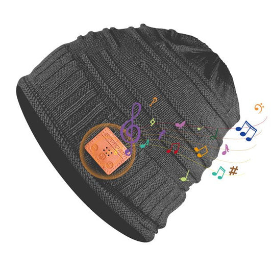 Music Beanie Hat for Men Women, Bluetooth Knitted Beanie Built-in