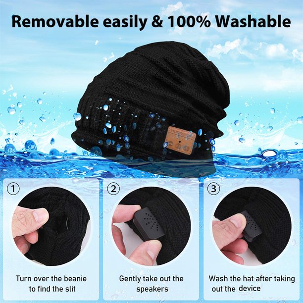 Music Beanie Hat for Men Women, Bluetooth Knitted Beanie Built-in