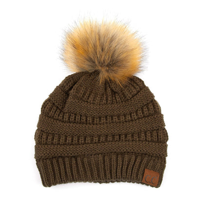 CC Trending Plush Pom Unisex Beanies Hats