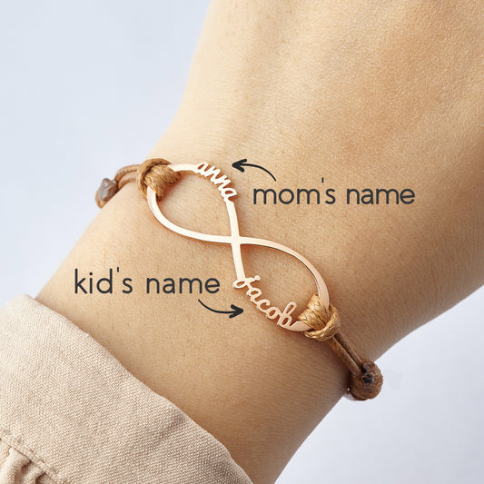 Mom Bracelet With Kids Names, Infinity Bracelet With Names,Mom Jewelry