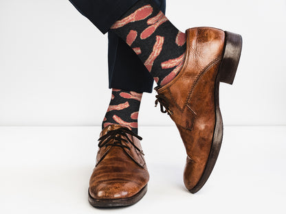 Cozy Designer Trending Food Socks - Bacon - for Men and Women