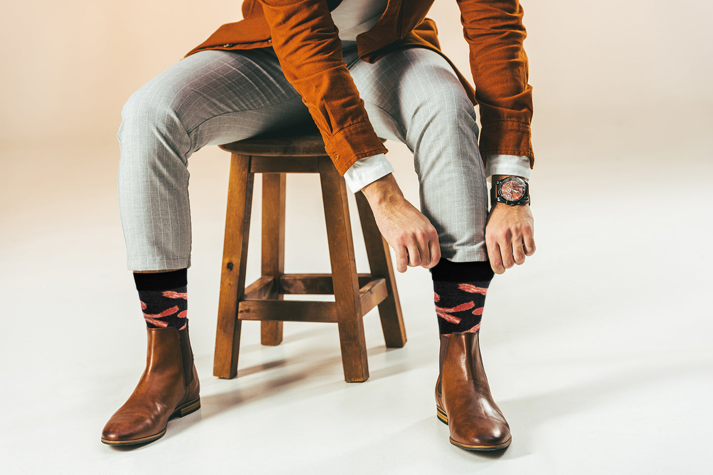 Cozy Designer Trending Food Socks - Bacon - for Men and Women