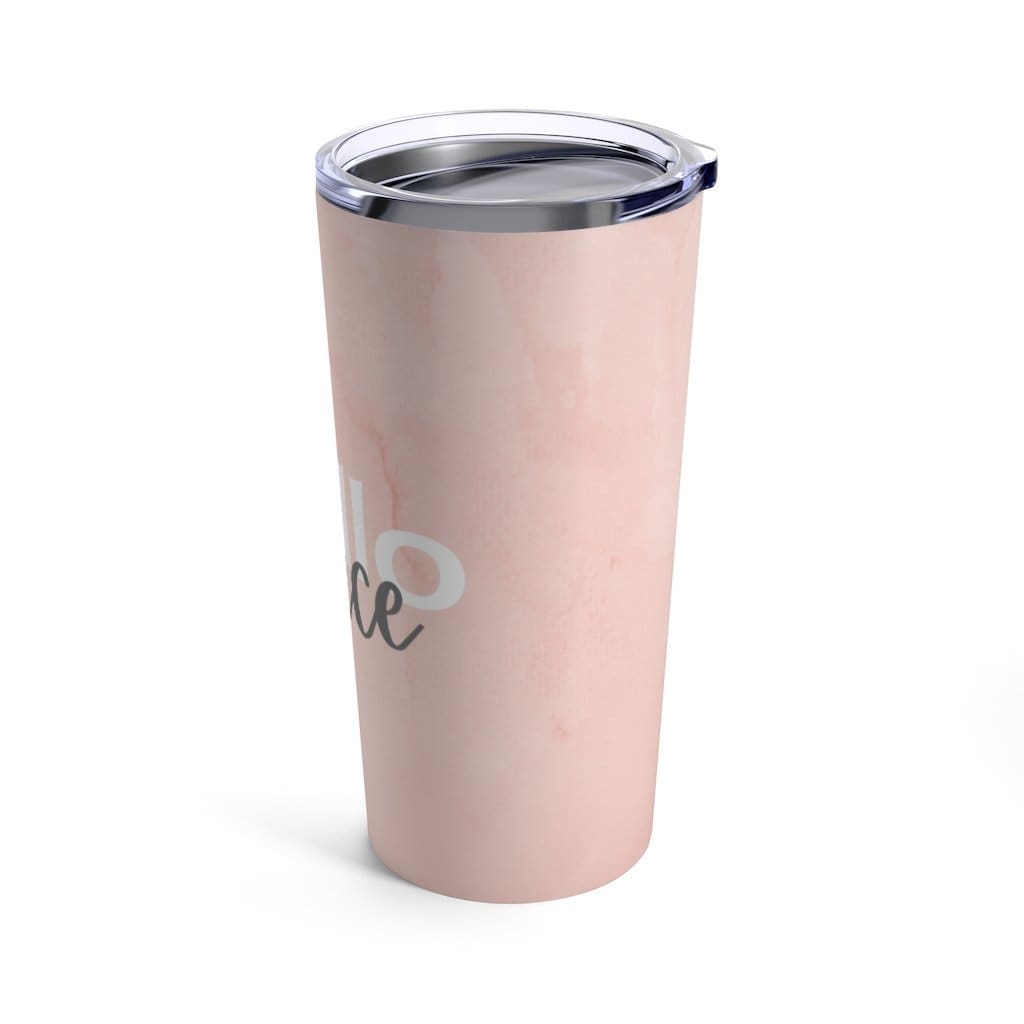 Insulated Tumbler - 20oz - Peach Marble Hello Peace - Travel Mug