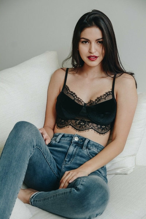 Velvet Lace Half Cami